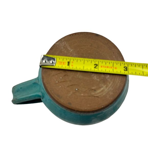 Handcrafted Coffee Tea Mug Blue Stoneware Crab Design Art Pottery Signed Decor - Picture 7 of 7